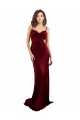 Sleeveless Burgundy Cowl Neck Criss Cross Open Back Silk like Satin Sheath Prom Dresses Brighton