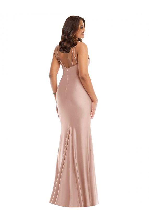 Sleeveless V-Neck Silk like Satin Mermaid Formal Plus Size Evening Gown / Prom Dress / Bridesmaid Dress Brighton