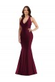Sleeveless V-Neck Open Back Silk like Satin Mermaid Formal Plus Size Evening Gown / Prom Dress / Bridesmaid Dress Brighton
