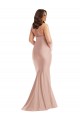 Sleeveless Halter Neck Open Back Silk like Satin Mermaid Formal Plus Size Evening Gown / Prom Dress / Bridesmaid Dress Brighton