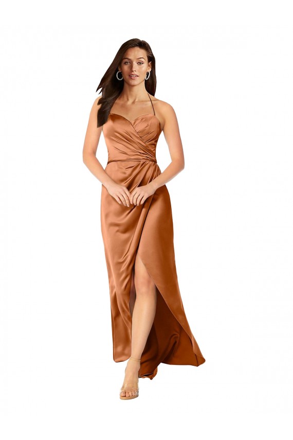 Sleeveless Spaghetti Straps Low Back Silk like Satin A-Line High Low Evening Gown / Prom Dress / Bridesmaid Dress Brighton