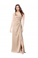 Sleeveless Champagne Pink Spaghetti Straps Low Back Silk like Satin A-Line Formal Evening Gown / Prom Dress / Bridesmaid Dress Brighton