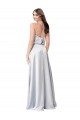 Sleeveless Halter Neck Low Back Silk like Satin A-Line Formal Evening Gown / Bridesmaid Dress Brighton