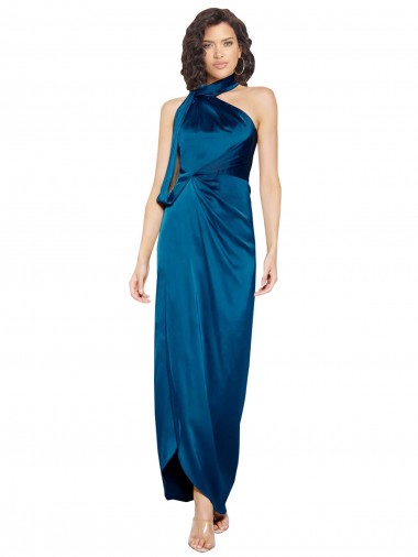 Sleeveless Halter Neck Silk like Satin Sheath Formal Evening Gown / Prom Dress / Bridesmaid Dress Brighton