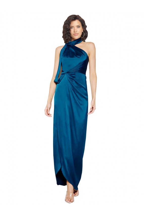 Sleeveless Halter Neck Silk like Satin Sheath Formal Evening Gown / Prom Dress / Bridesmaid Dress Brighton