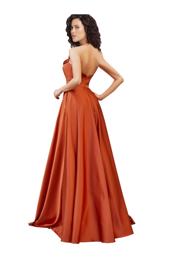 Sleeveless Round Neck Low Back Silk like Satin A-Line Formal Evening Gown / Prom Dress / Bridesmaid Dress Brighton