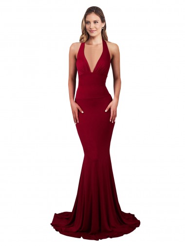 Sleeveless Halter Neck Open Back Spandex Mermaid Formal Evening Gown / Prom Dress / Bridesmaid Dress Brighton