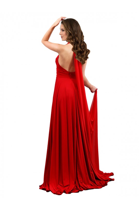 Sleeveless Halter Neck Criss Cross Open Back Spandex A-Line Formal Evening Gown / Prom Dress / Bridesmaid Dress Brighton
