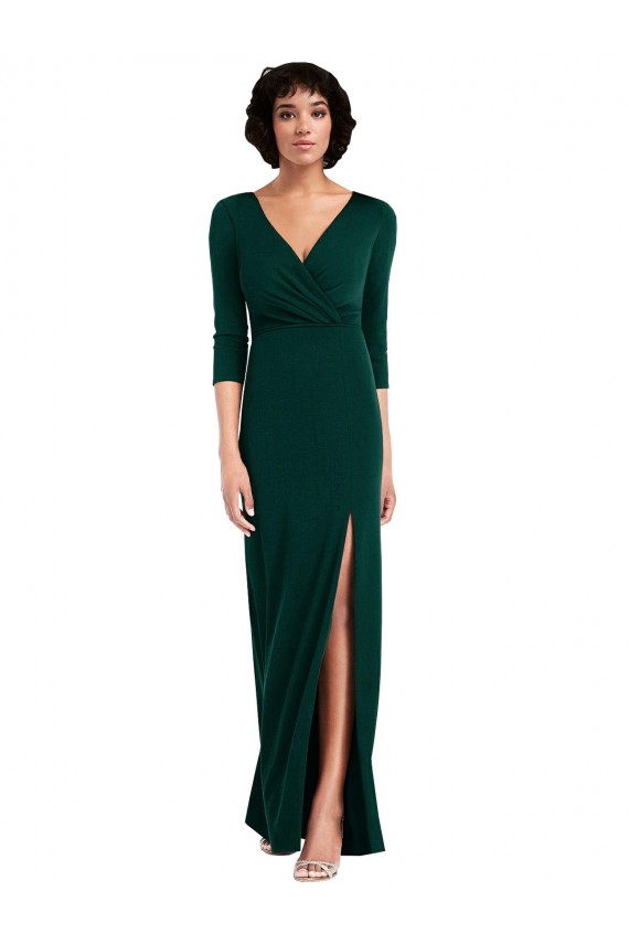 Long Sleeves V-Neck V-Back Spandex Trumpet Formal Evening Gown / Prom Dress / Bridesmaid Dress Brighton