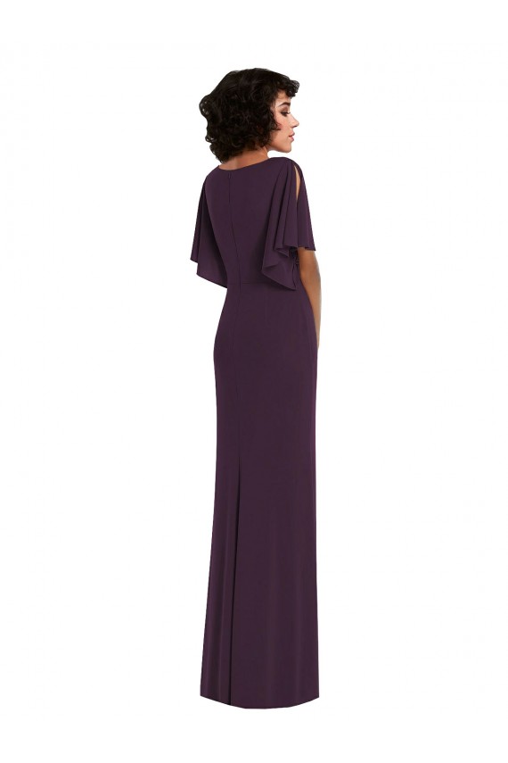Split Sleeves V-Neck Spandex Sheath Formal Evening Gown / Prom Dress / Bridesmaid Dress Brighton