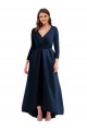 Long Sleeves V-Neck Spandex Ball Gown High Low Plus Size Evening Gown / Prom Dress / Bridesmaid Dress Brighton
