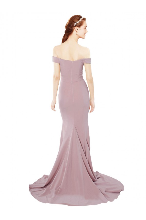 Sleeveless Off the Shoulder Stretch Crepe Mermaid Bridesmaid Dress / Evening Dress Brighton