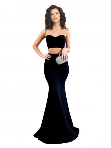 Sleeveless High Neck Low Back Stretch Crepe Mermaid Formal Evening Gown / Prom Dress / Bridesmaid Dress Brighton