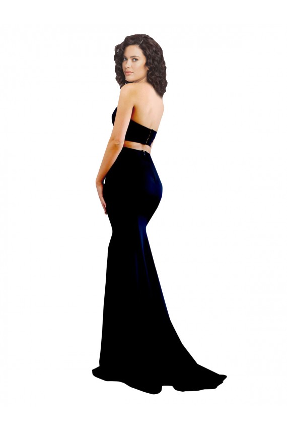 Sleeveless High Neck Low Back Stretch Crepe Mermaid Formal Evening Gown / Prom Dress / Bridesmaid Dress Brighton