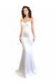 Sleeveless White Sweetheart Low Back Stretch Crepe Mermaid Formal Evening Gown / Prom Dress / Bridesmaid Dress Brighton