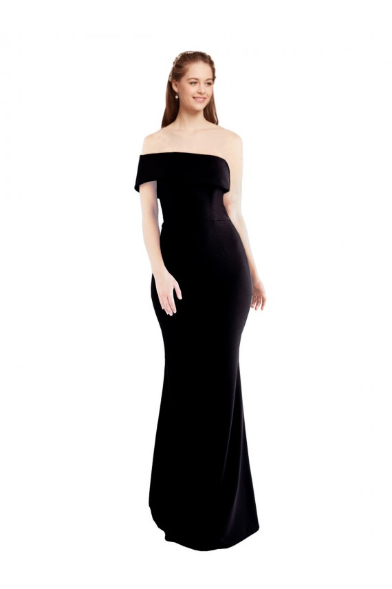 Sleeveless One Shoulder Keyhole Back Stretch Crepe Mermaid Formal Evening Gown / Prom Dress / Bridesmaid Dress Brighton