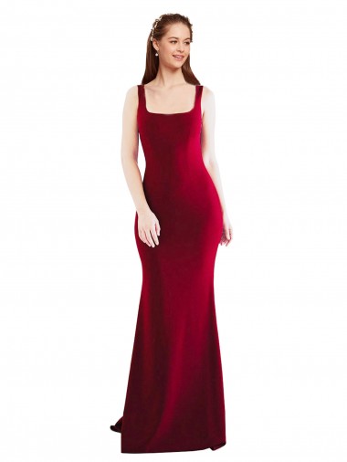 Sleeveless Square Neck Stretch Crepe Mermaid Formal Evening Gown / Prom Dress / Bridesmaid Dress Brighton