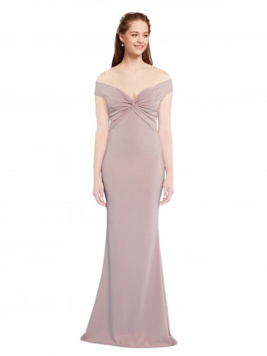 Sleeveless Off the Shoulder Keyhole Back Stretch Crepe Mermaid Formal Evening Gown / Prom Dress / Bridesmaid Dress Brighton