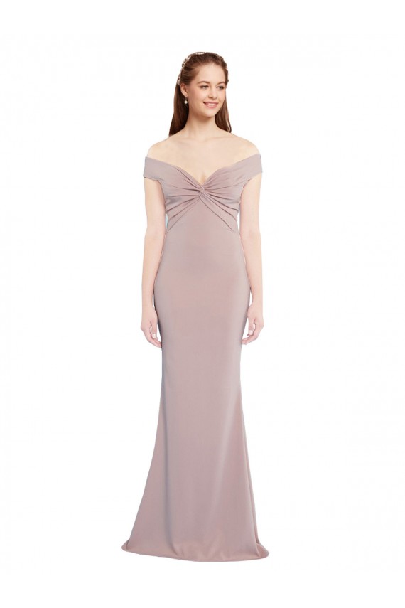 Sleeveless Off the Shoulder Keyhole Back Stretch Crepe Mermaid Formal Evening Gown / Prom Dress / Bridesmaid Dress Brighton