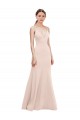 Sleeveless Pink V-Neck V-Back Stretch Crepe A-Line Formal Dress / Bridesmaid Dress Brighton
