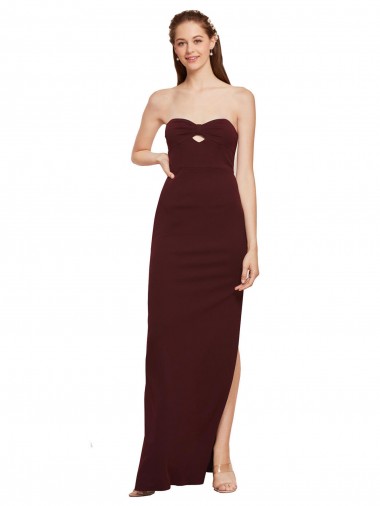 Sleeveless Strapless Stretch Crepe Sheath Formal Evening Gown / Prom Dress / Bridesmaid Dress Brighton