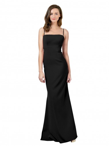 Sleeveless Spaghetti Straps Open Back Stretch Crepe Sheath Formal Evening Gown / Prom Dress / Bridesmaid Dress Brighton