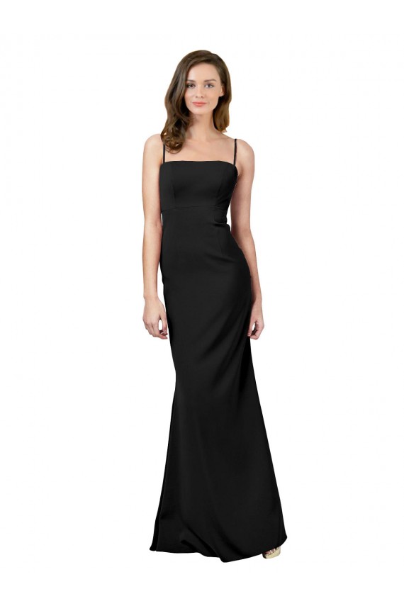 Sleeveless Spaghetti Straps Open Back Stretch Crepe Sheath Formal Evening Gown / Prom Dress / Bridesmaid Dress Brighton
