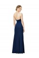 Sleeveless Black Strapless Low Back Stretch Crepe Sheath Formal Dress / Bridesmaid Dress Brighton