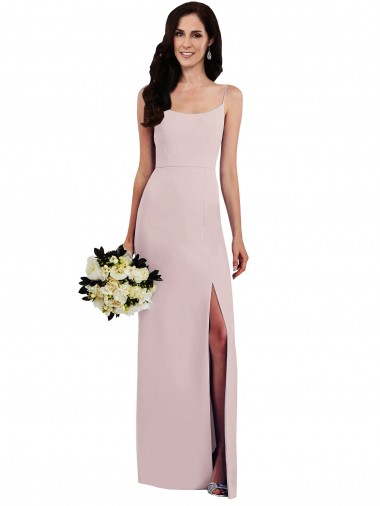 Sleeveless Spaghetti Straps V-Back Stretch Crepe Trumpet Formal Evening Gown / Prom Dress / Bridesmaid Dress Brighton