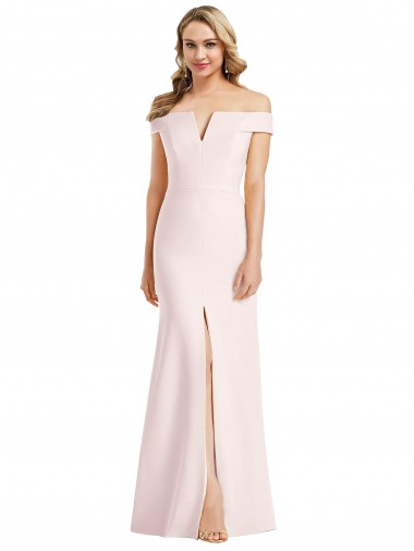 Sleeveless Off the Shoulder Stretch Crepe Trumpet Bridesmaid Dress / Evening Dress Brighton