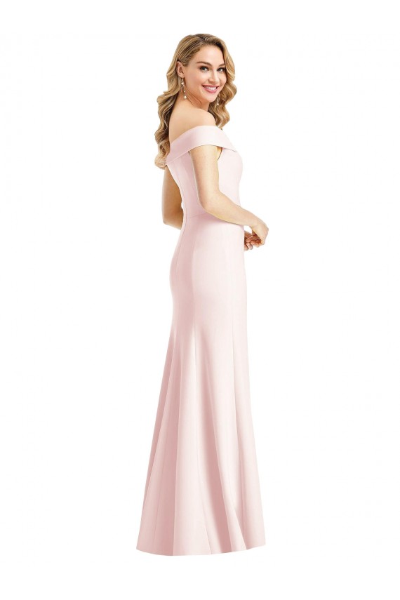 Sleeveless Off the Shoulder Stretch Crepe Trumpet Bridesmaid Dress / Evening Dress Brighton
