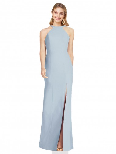Sleeveless Halter Neck Backless Stretch Crepe Trumpet Formal Evening Gown / Bridesmaid Dress Brighton