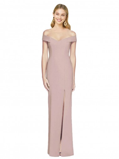Sleeveless Off the Shoulder Criss Cross Back Stretch Crepe Trumpet Semi Formal Evening Dress / Prom Dress / Bridesmaid Dress Brighton
