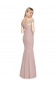Sleeveless Off the Shoulder Criss Cross Back Stretch Crepe Trumpet Semi Formal Evening Dress / Prom Dress / Bridesmaid Dress Brighton