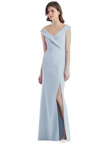 Sleeveless Off the Shoulder Stretch Crepe A-Line Black Tie Evening Gown / Bridesmaid Dress Brighton
