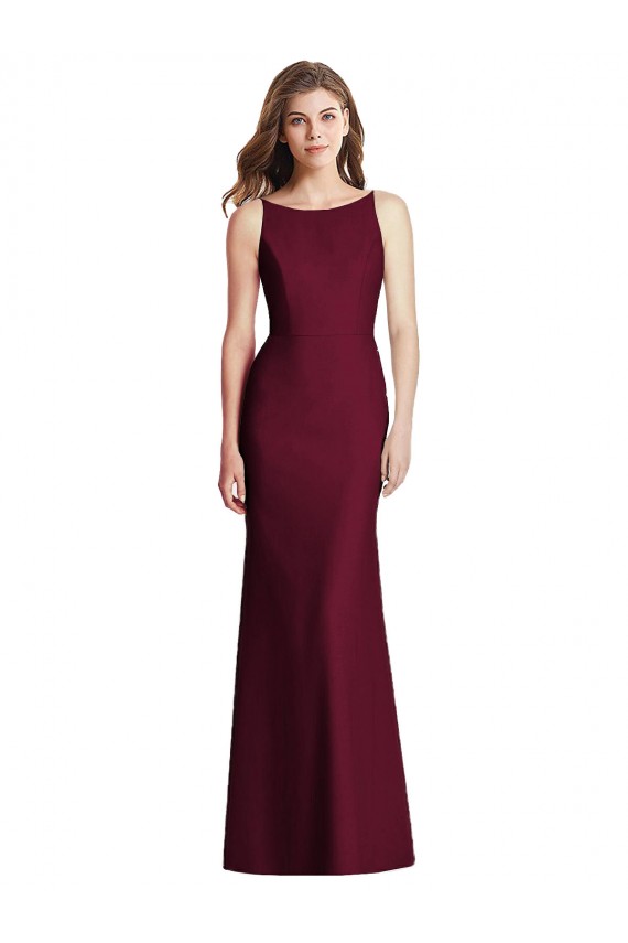 Sleeveless Bateau Neck Open Back Stretch Crepe Trumpet Semi Formal Evening Dress / Bridesmaid Dress Brighton