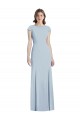 Cap Sleeves Bateau Neck Open Back Stretch Crepe Trumpet Formal Dress / Bridesmaid Dress Brighton