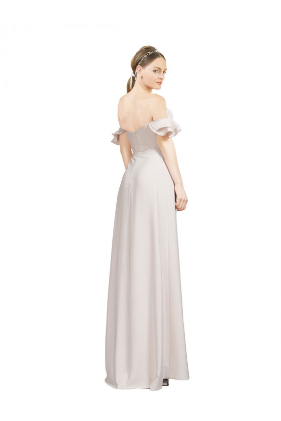 Sleeveless Red Off the Shoulder Stretch Crepe A-Line Formal Evening Gown / Prom Dress / Bridesmaid Dress Brighton