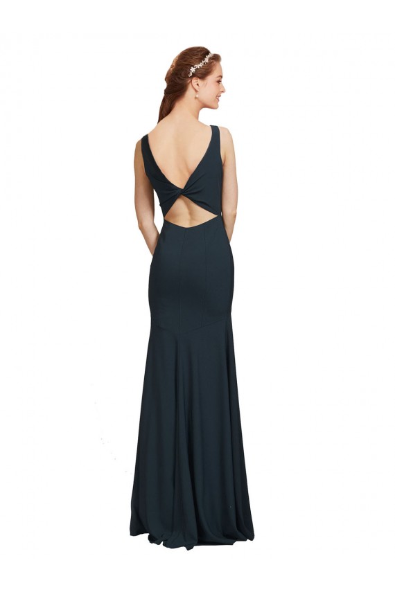 Sleeveless Bateau Neck Open Back Stretch Crepe Mermaid Prom Dress / Bridesmaid Dress Brighton