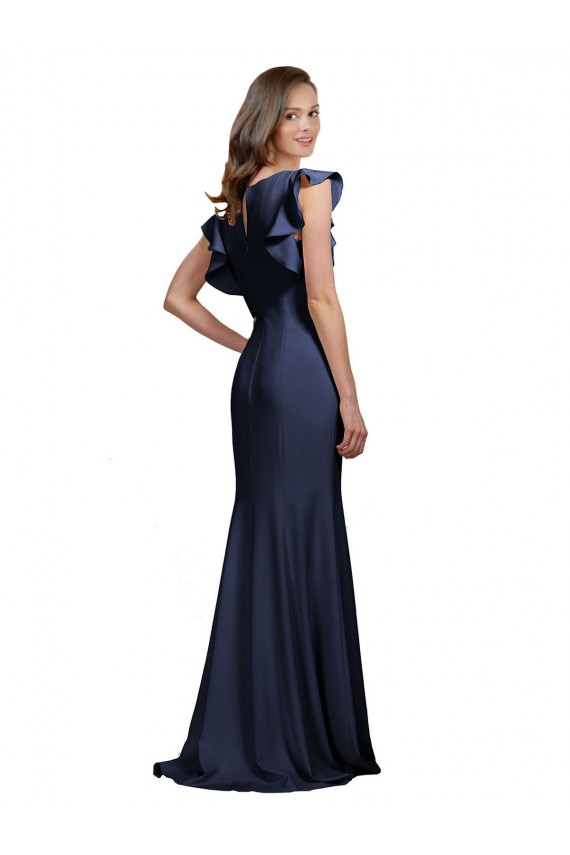 Sleeveless Bateau Neck Keyhole Back Stretch Crepe Mermaid Prom Dress / Bridesmaid Dress Brighton