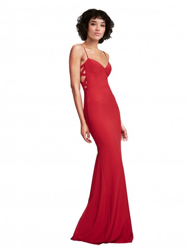 Sleeveless Spaghetti Straps Stretch Crepe Mermaid Bridesmaid Dress / Evening Dress Brighton
