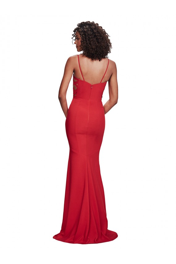 Sleeveless Spaghetti Straps Stretch Crepe Mermaid Bridesmaid Dress / Evening Dress Brighton
