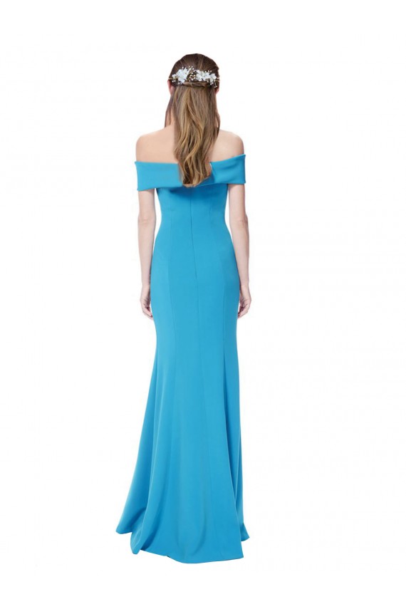 Sleeveless Off the Shoulder Stretch Crepe Sheath Formal Dress / Bridesmaid Dress Brighton