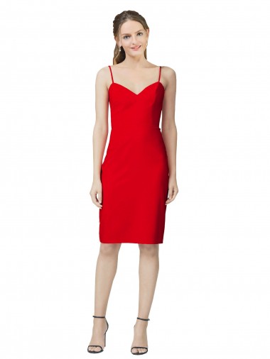 Sleeveless Red Sweetheart Stretch Crepe Sheath Formal Evening Gown / Prom Dress / Bridesmaid Dress Brighton