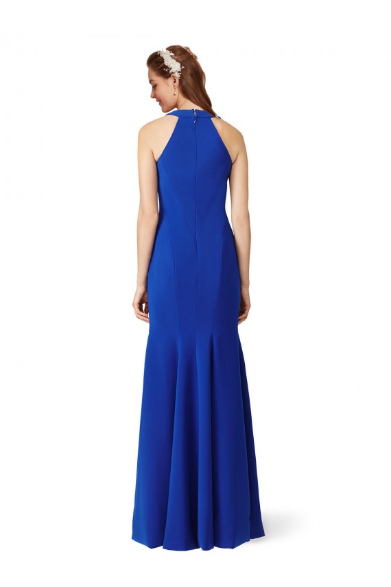 Sleeveless Royal Blue V-Neck Stretch Crepe Mermaid Formal Evening Gown / Prom Dress / Bridesmaid Dress Brighton