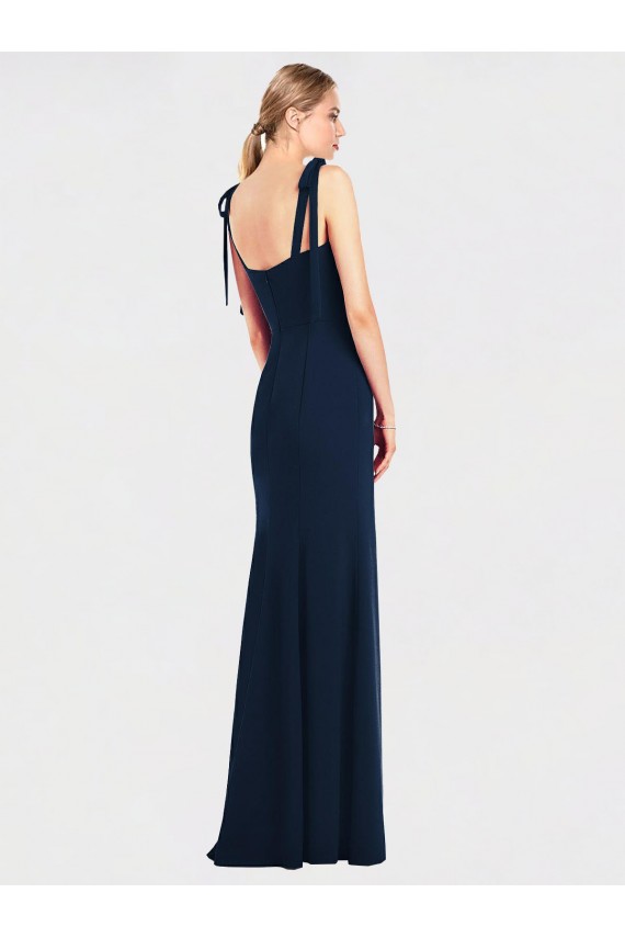 Sleeveless Spaghetti Straps Low Back Stretch Crepe Trumpet Semi Formal Evening Dress / Prom Dress / Bridesmaid Dress Brighton