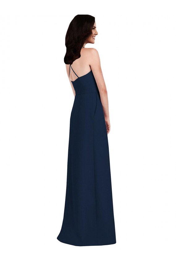 Sleeveless Halter Neck Criss Cross Open Back Stretch Crepe Trumpet Semi Formal Evening Dress / Bridesmaid Dress Brighton