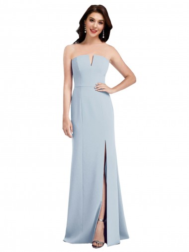 Sleeveless V-Neck Low Back Stretch Crepe Trumpet Bridesmaid Dress / Evening Dress Brighton