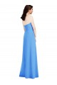 Sleeveless Peacock Blue Strapless Low Back Stretch Crepe Trumpet Semi Formal Evening Dress / Prom Dress / Bridesmaid Dress Brighton