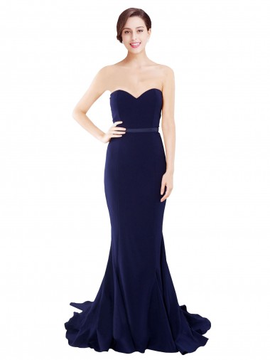 Sleeveless Sweetheart Low Back Stretch Crepe Mermaid Semi Formal Evening Dress / Prom Dress / Bridesmaid Dress Brighton